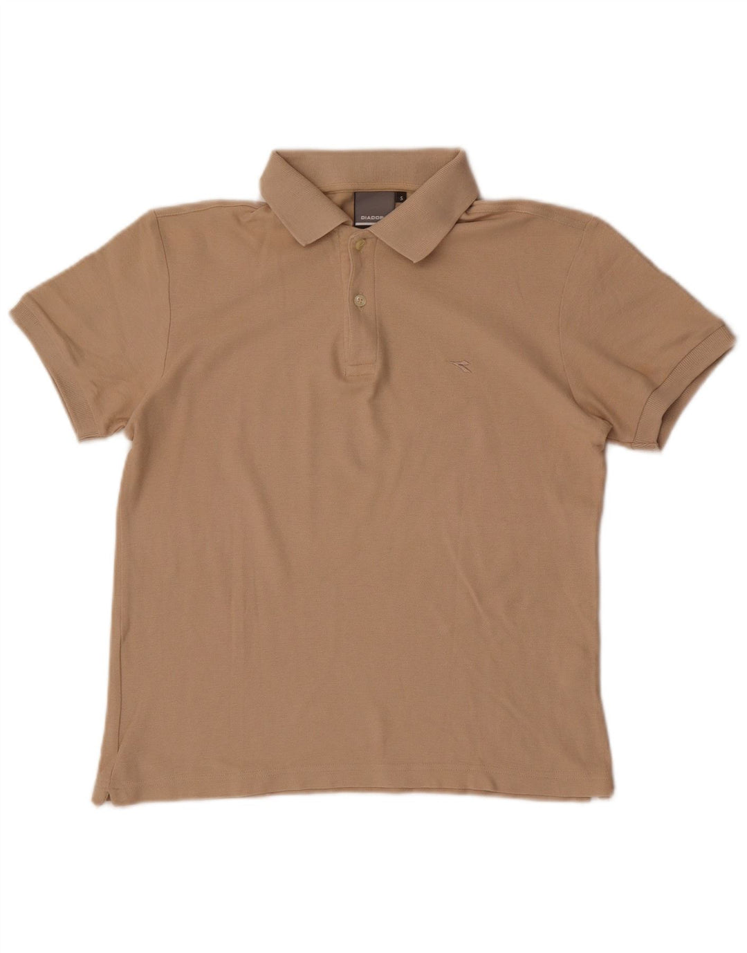 Diadora Mens Polo Shirt Small Beige Cotton