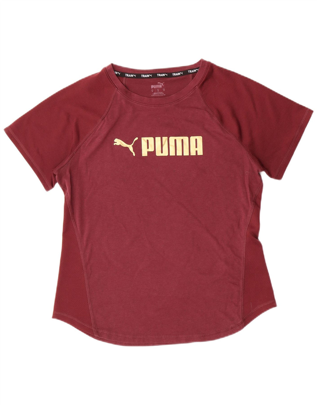 PUMA Womens Graphic T-Shirt Top UK 14 Medium Burgundy