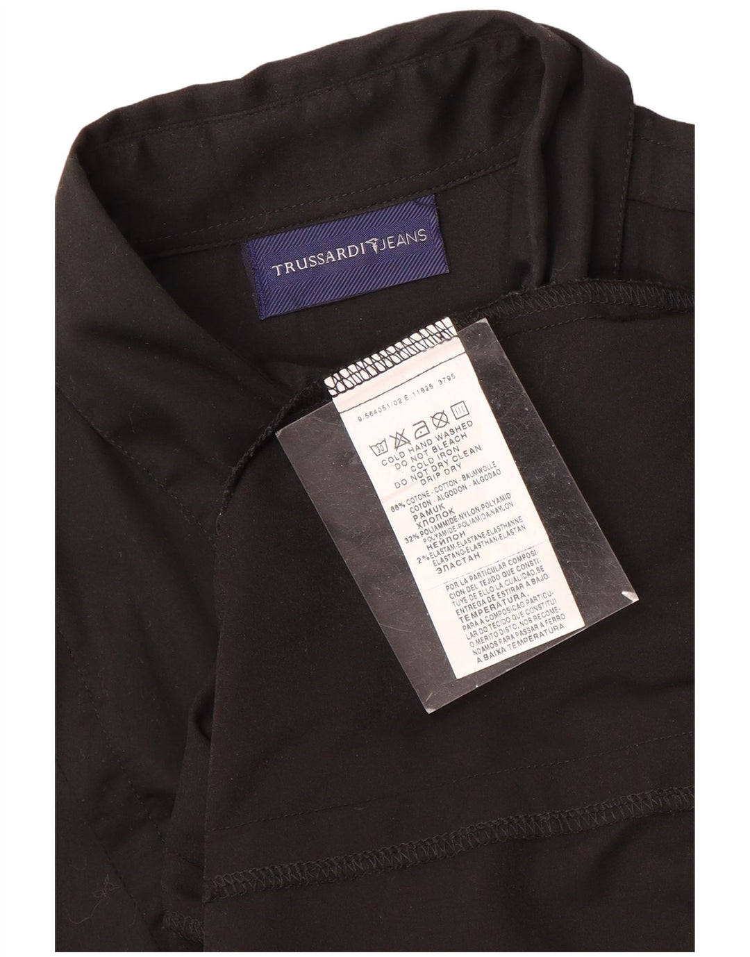 Trussardi Jeans Womens Shirt UK 12 Medium Black Cotton