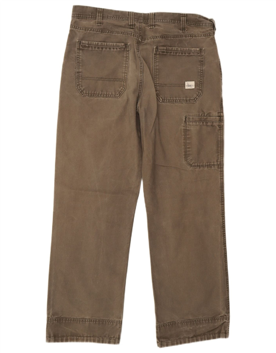 Eddie Bauer Mens Straight Cargo Trousers W36 L30 Grey Cotton