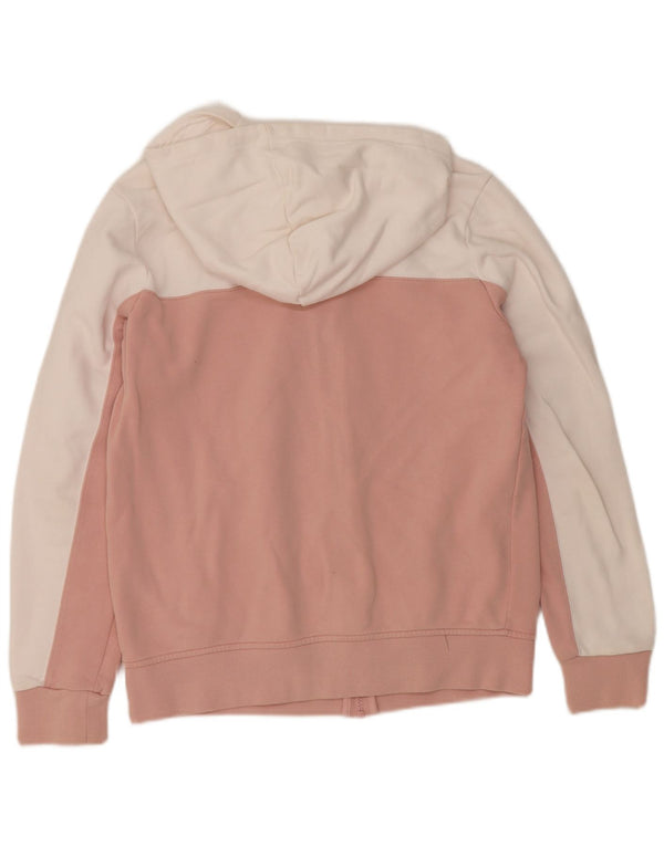 Adidas Womens Graphic Zip Hoodie Sweater UK 14 Medium Pink Colourblock