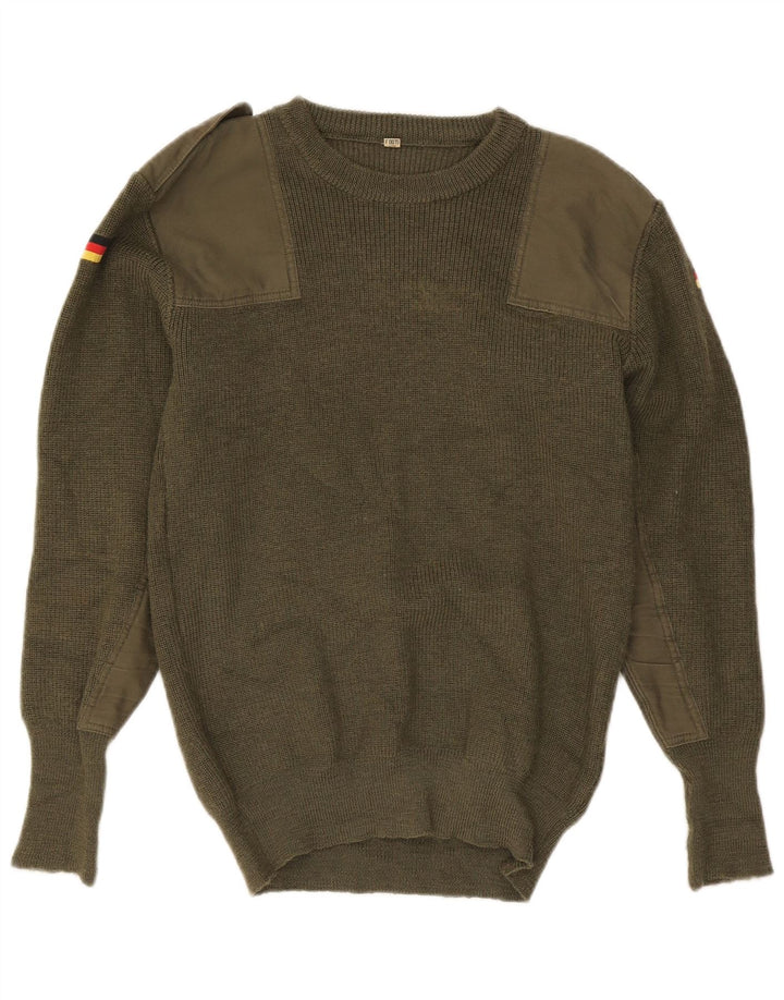 Vintage Mens Crew Neck Jumper Sweater IT 48 Small Green Army