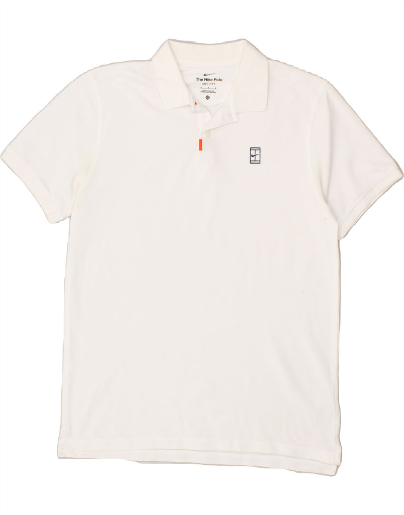 NIKE Mens Dri Fit Polo Shirt Medium White Cotton | Vintage Nike | Thrift | Second-Hand Nike | Used Clothing | Messina Hembry 