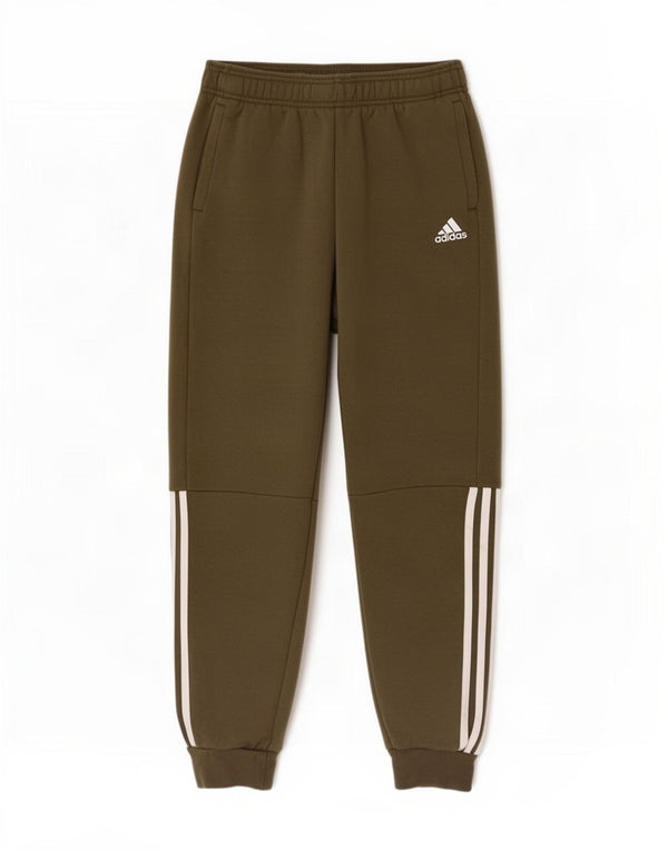 Adidas Boys Tracksuit Trousers Joggers 13-14 Years Khaki Cotton