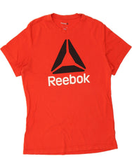 REEBOK Mens Graphic T-Shirt Top Large Red Cotton