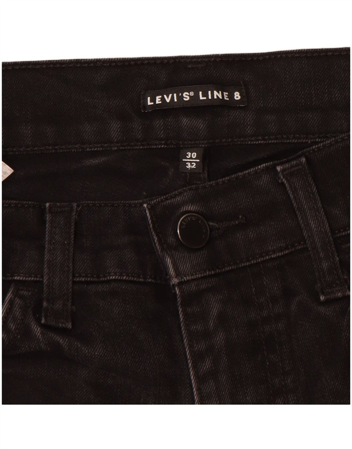 Levi's Womens Line 8 Slim Jeans W30 L32 Black Cotton