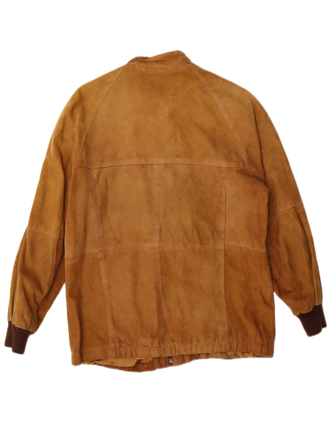 Vintage Womens Bomber Suede Jacket UK 12 Medium Brown Leather