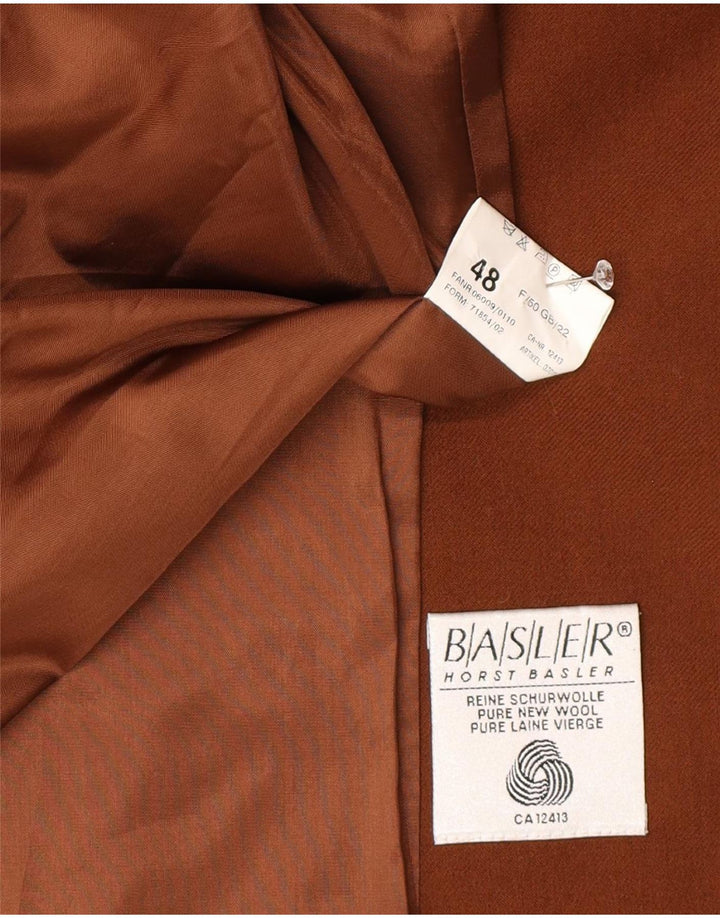 Basler Womens 2 Button Blazer Jacket EU 48 2XL Brown Cotton