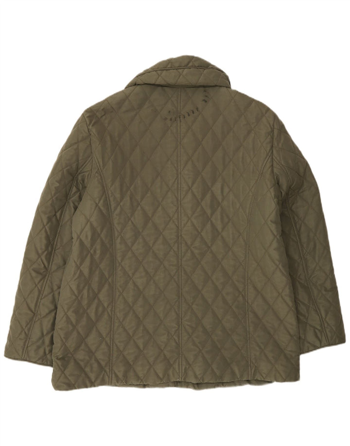 Marks & Spencer Womens Quilted Jacket UK 16 Large Green Polyester