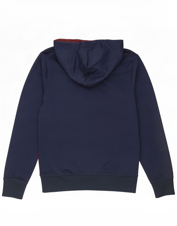 Jack & Jones Mens Button Neck Hoodie Jumper Medium Burgundy Colourblock