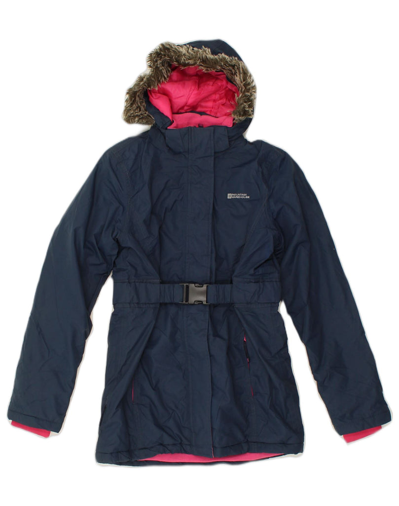 MOUNTAIN WAREHOUSE Girls Hooded Windbreaker Coat 12-13 Years Navy Blue | Vintage Mountain Warehouse | Thrift | Second-Hand Mountain Warehouse | Used Clothing | Messina Hembry 