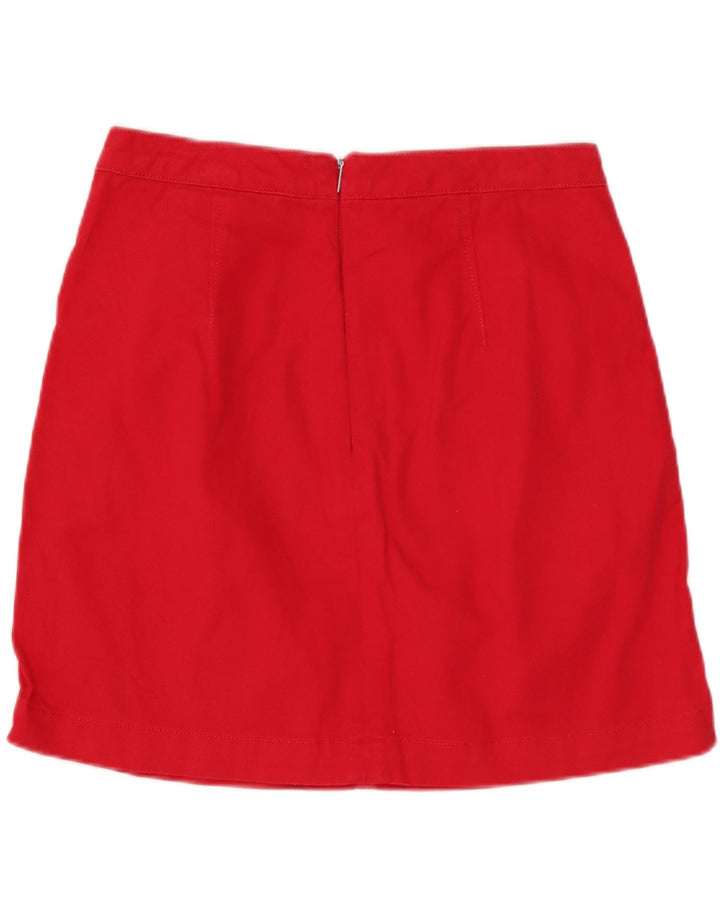 CALVIN KLEIN Womens Denim Skirt W27 Small Red Cotton