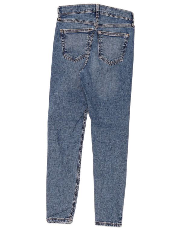 Topshop Womens Skinny Jeans UK 8 Small W26 L25 Blue Cotton