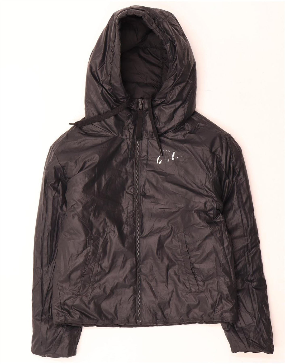 Nike Womens Hooded Reversible Padded Jacket UK 10 Small Black