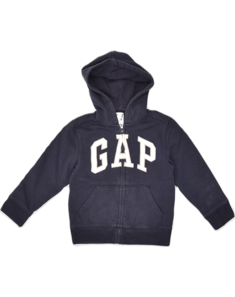 GAP Boys Graphic Zip Hoodie Sweater 4-5 Years Navy Blue Cotton | Vintage Gap | Thrift | Second-Hand Gap | Used Clothing | Messina Hembry 