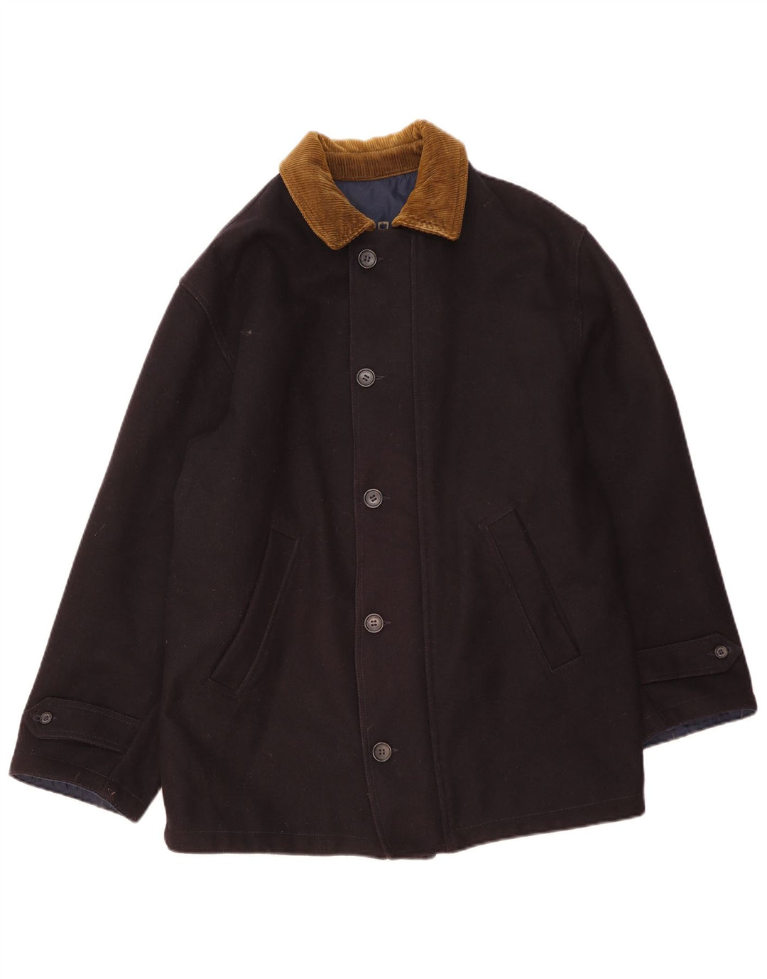 Ivy Oxford Mens Reversible Jacket UK 36 Small Navy Blue Wool