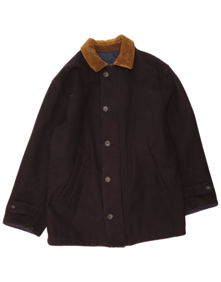 Ivy Oxford Mens Reversible Jacket UK 36 Small Navy Blue Wool