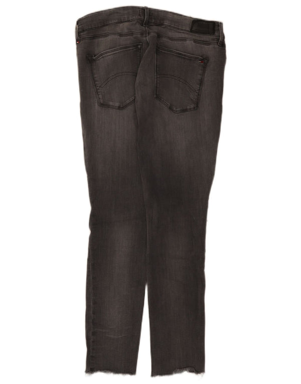 Tommy Hilfiger Womens Mid Rise Distressed Slim Jeans W31 L27 Grey Cotton