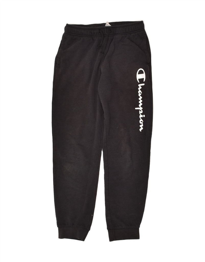 CHAMPION Boys Graphic Tracksuit Trousers Joggers 11-12 Years Large Black | Vintage Champion | Thrift | Second-Hand Champion | Used Clothing | Messina Hembry 