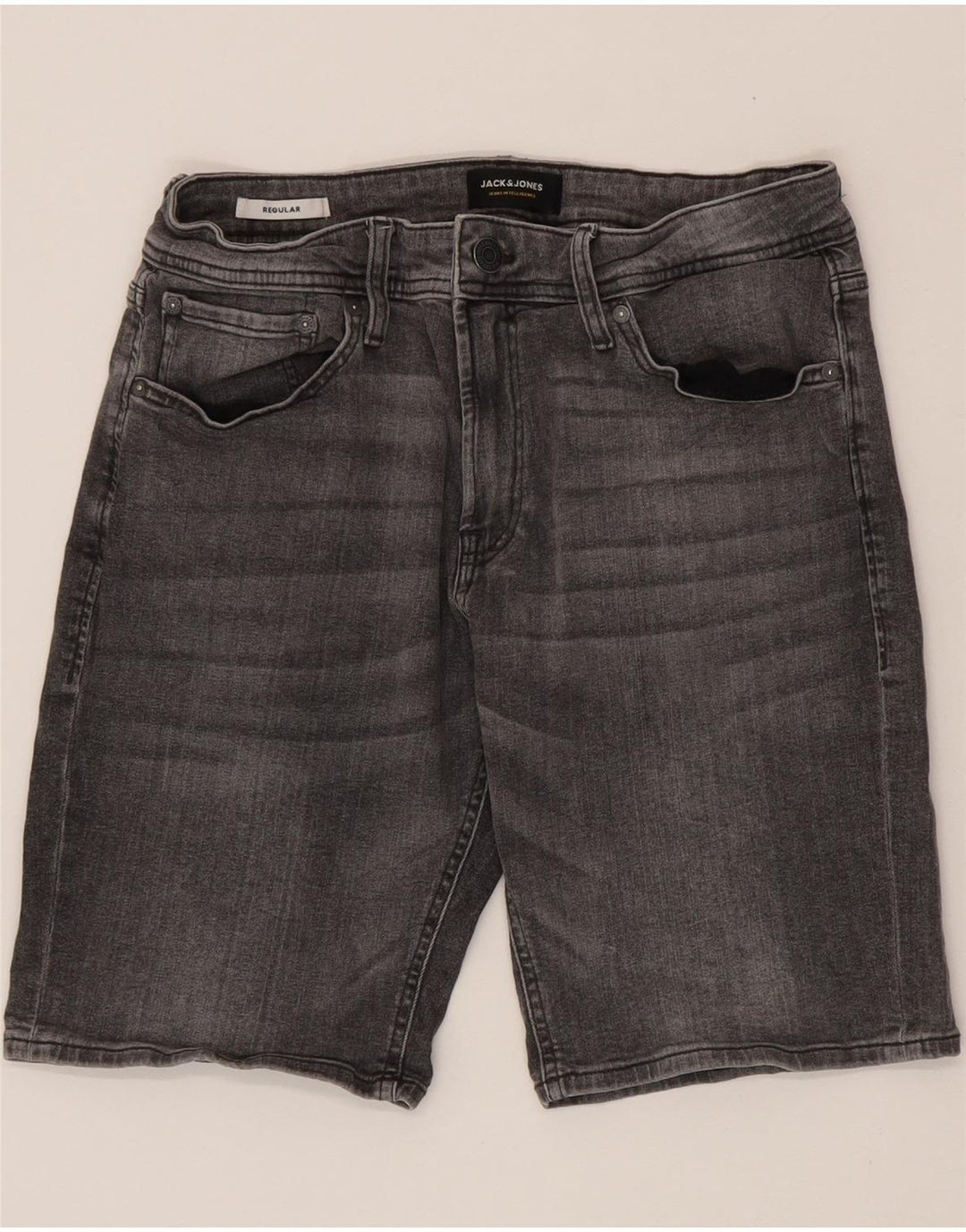 JACK & JONES Mens Regular Denim Shorts Medium W30 Grey Cotton Vintage Jack & Jones and Second-Hand Jack & Jones from Messina Hembry 