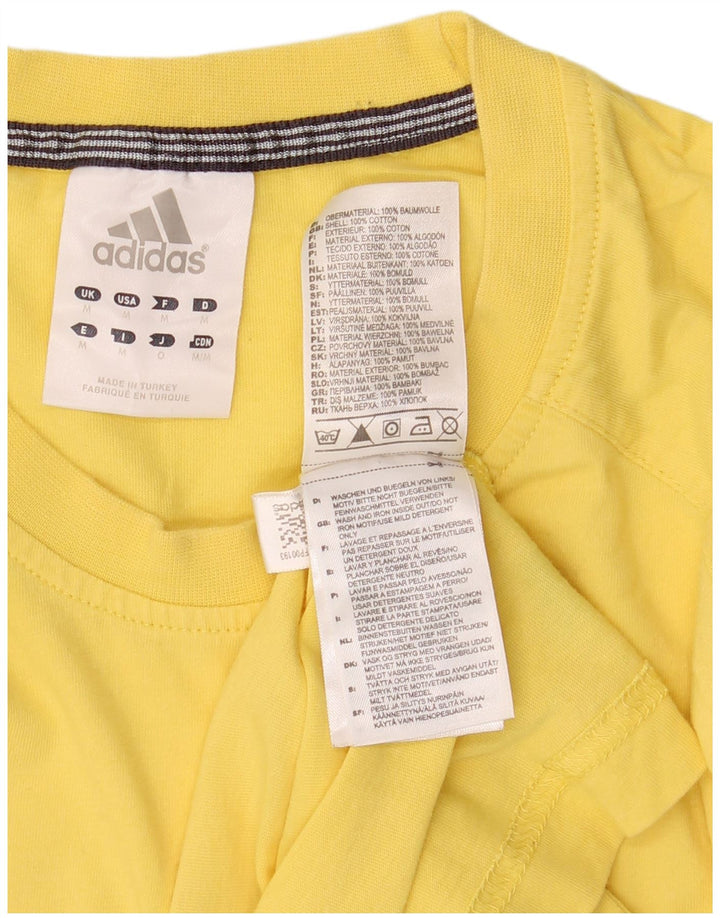 Adidas Mens Graphic T-Shirt Top Medium Yellow Cotton