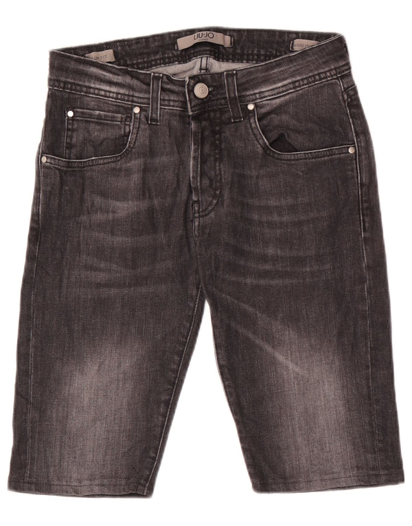 Liu Jo Mens Slim Fit Denim Shorts W29 Small Black Cotton