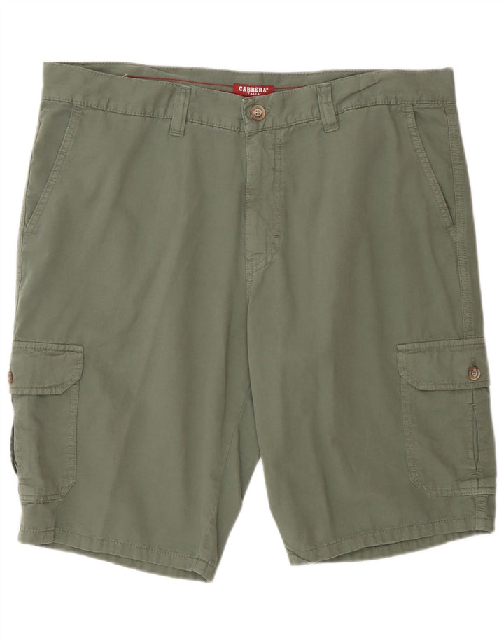 Carrera Mens Cargo Shorts IT 52 XL W36  Green Cotton