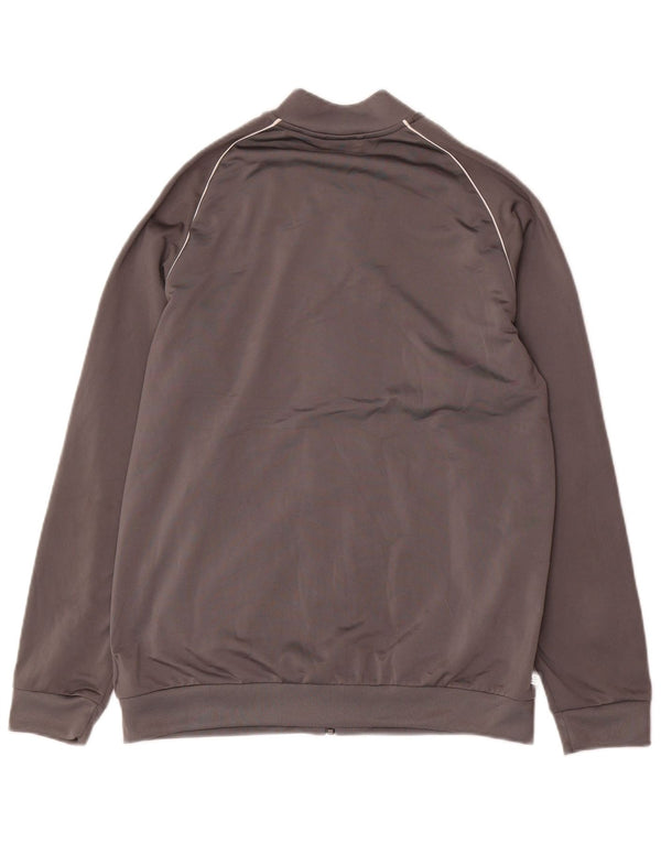 Adidas Boys Tracksuit Top Jacket 15-16 Years Grey Polyester
