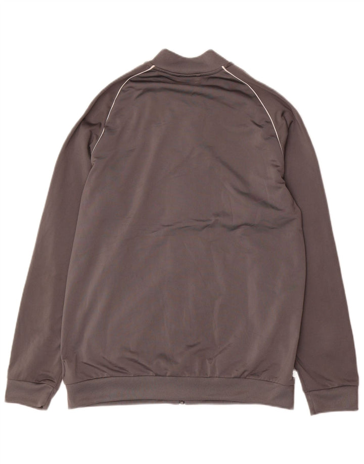 Adidas Boys Tracksuit Top Jacket 15-16 Years Grey Polyester
