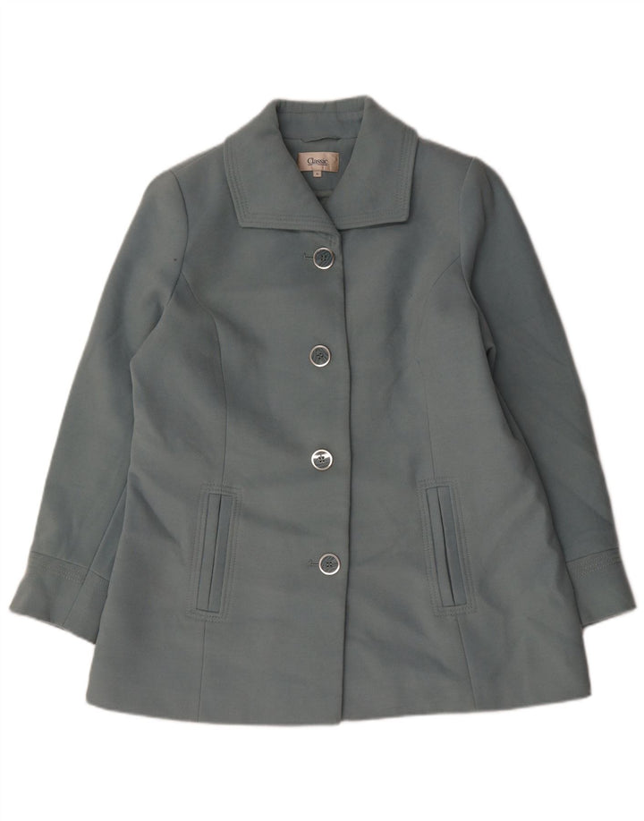 CLASSIC Womens 4 Button Blazer Jacket UK 18 XL Blue Polyester