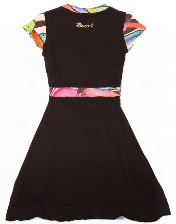 Desigual Womens Graphic A-Line Dress UK 6 XS Multicoloured Geometric Cotton