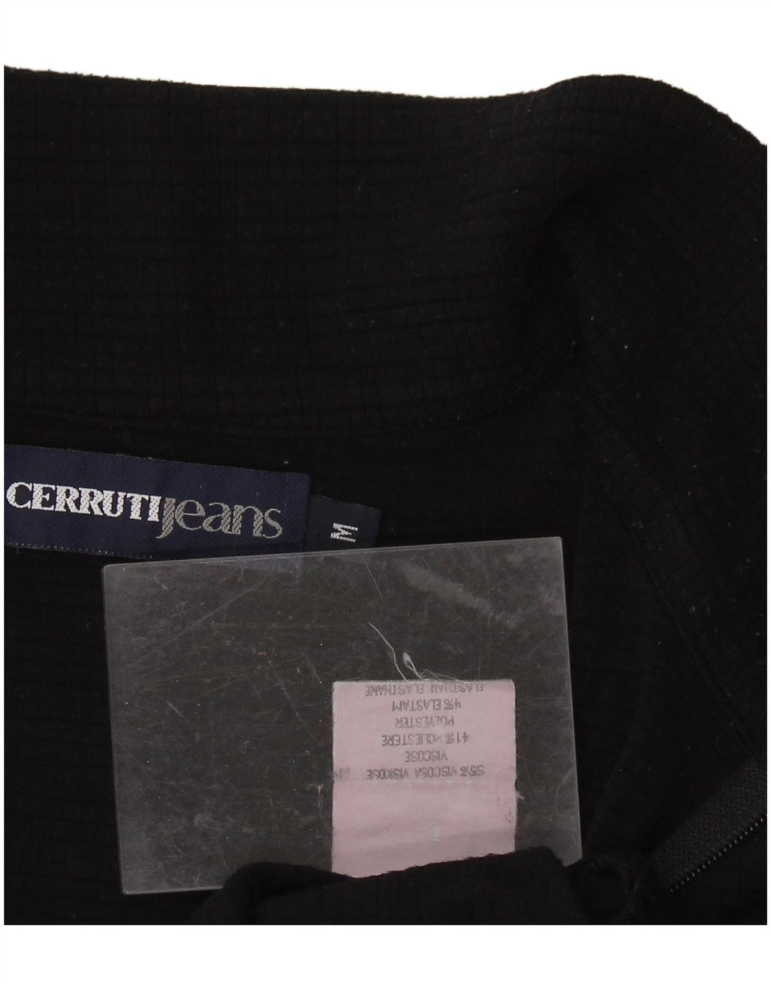 CERRUTI Womens Zip Neck Top Long Sleeve UK 14 Medium Black Viscose