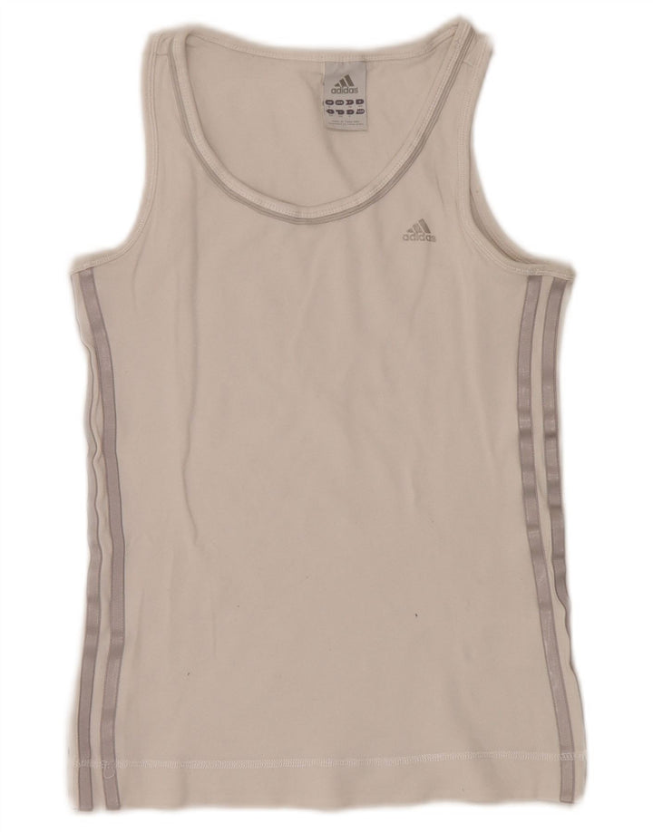 Adidas Womens Vest Top UK 8 Small White Cotton