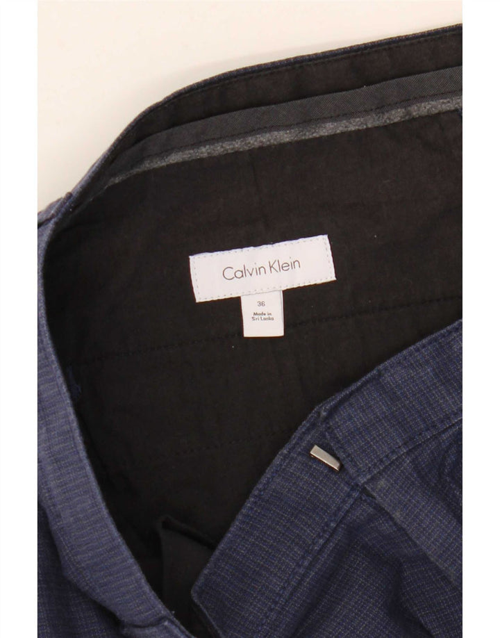 Calvin Klein Mens Chino Shorts W36 Large  Navy Blue Check