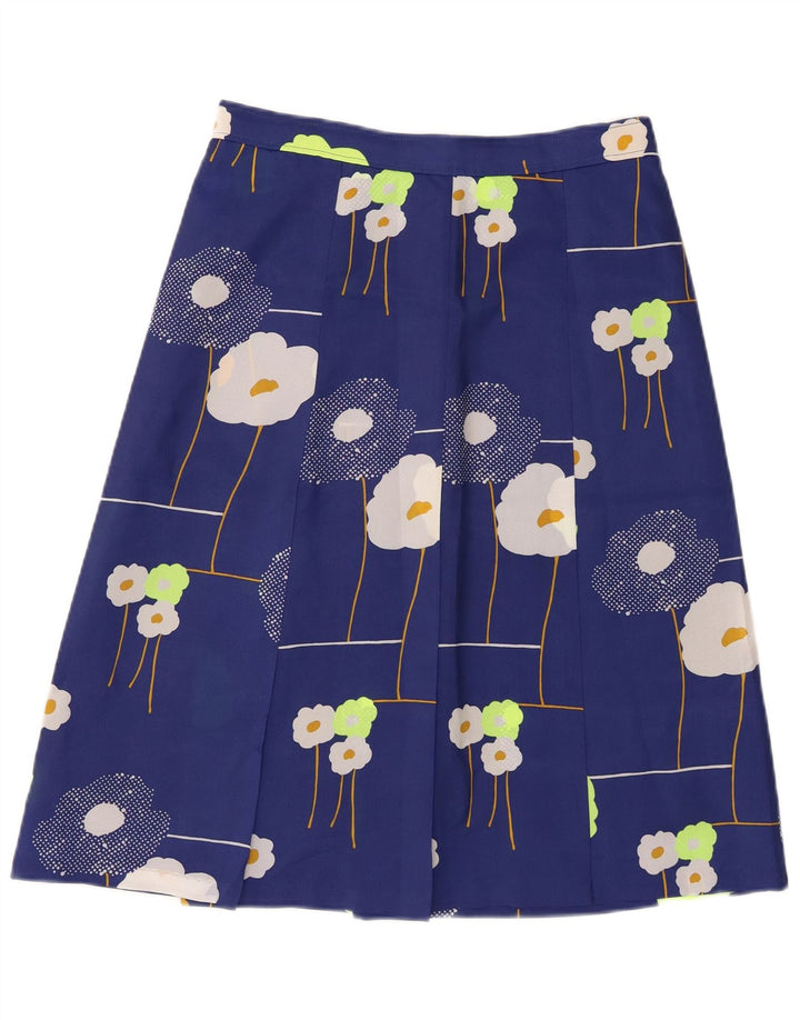 Vintage Womens A-Line Skirt  W28 Medium Blue Floral