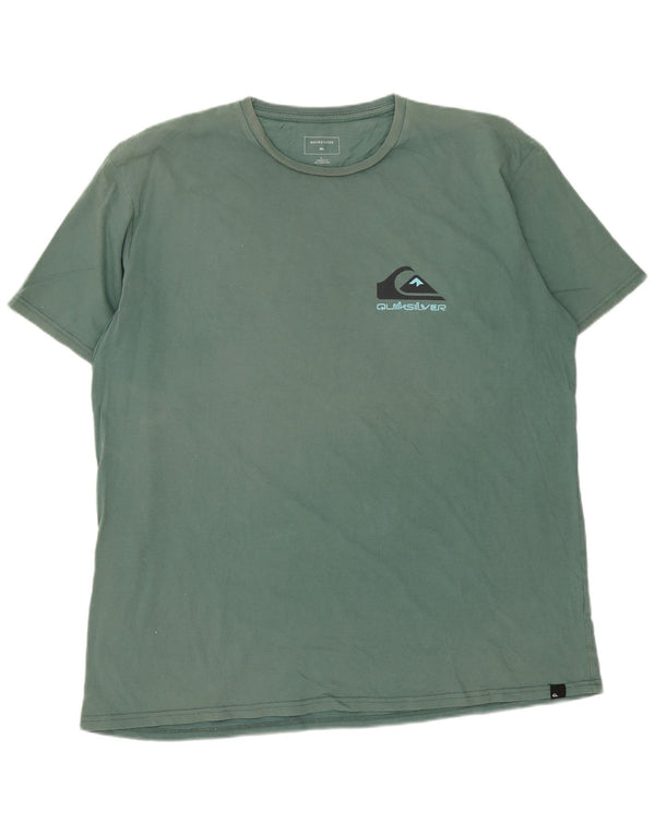 Quiksilver Mens Regular Fit Graphic T-Shirt Top Large Green Cotton