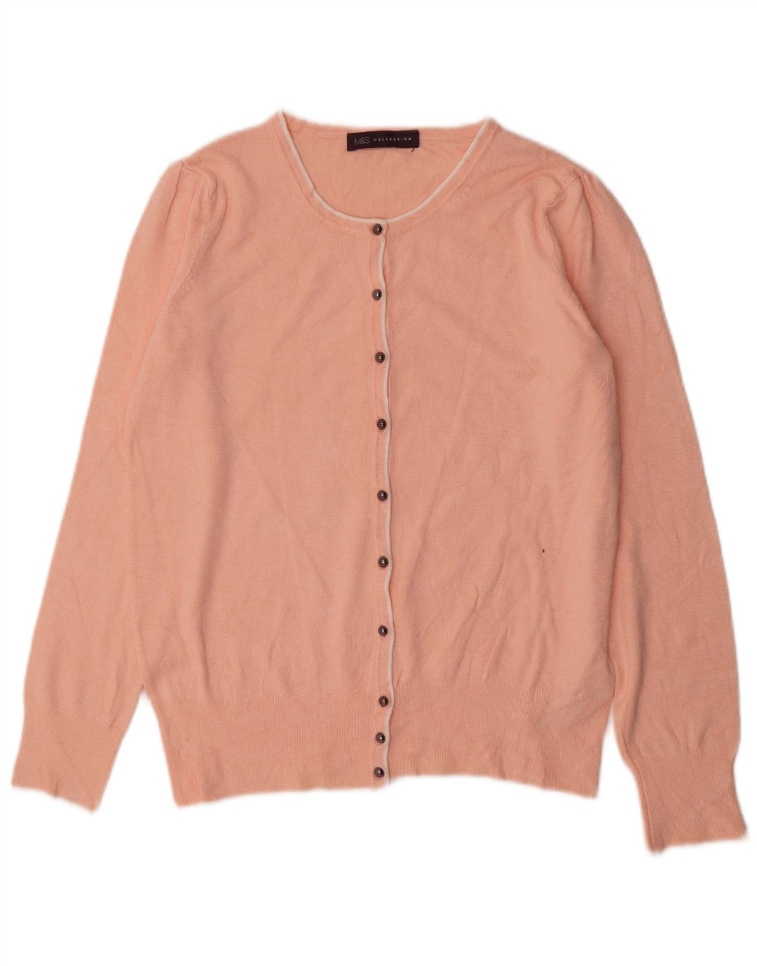 Marks & Spencer Womens Cardigan Sweater UK 12 Medium Pink Viscose