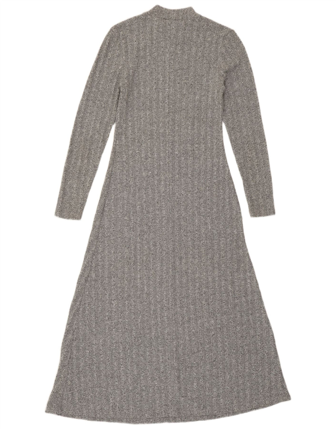 Zara Womens Maxi Longline Jumper Dress UK 12 Medium Grey Flecked Polyester