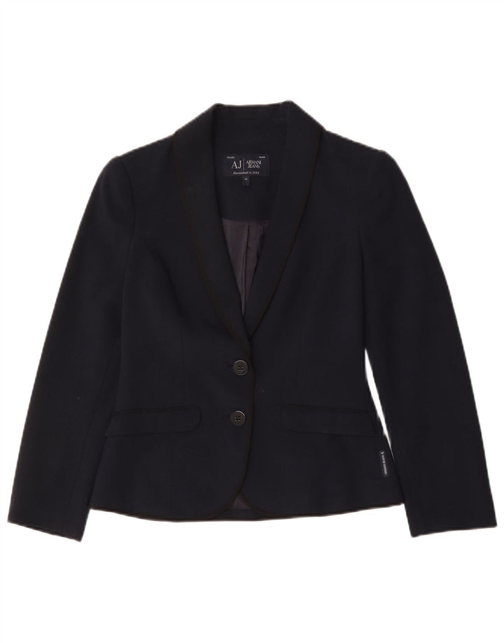 Armani Jeans Womens 2 Button Blazer Jacket IT 40 Small Navy Blue