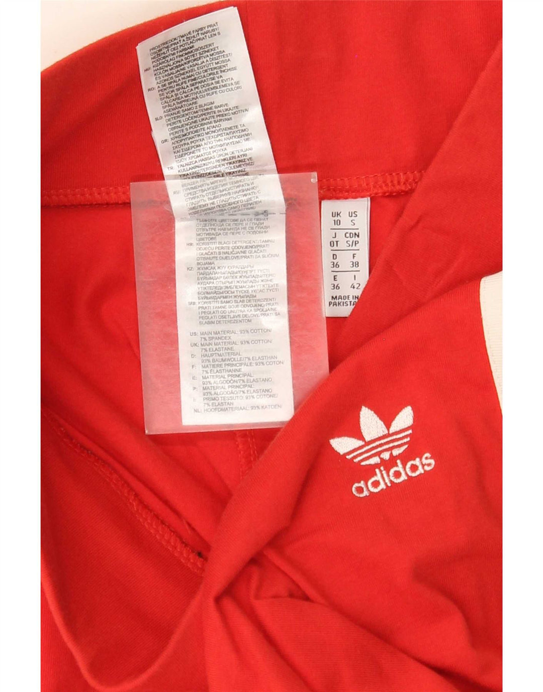 Adidas Womens Leggings UK 10 Small Red Cotton