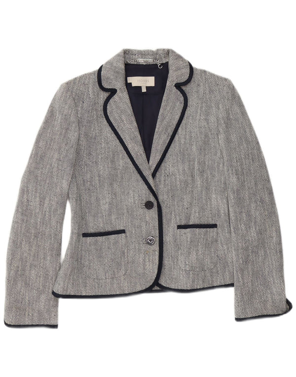 Hobbs Womens 2 Button Blazer Jacket UK 10 Small Navy Blue Cotton
