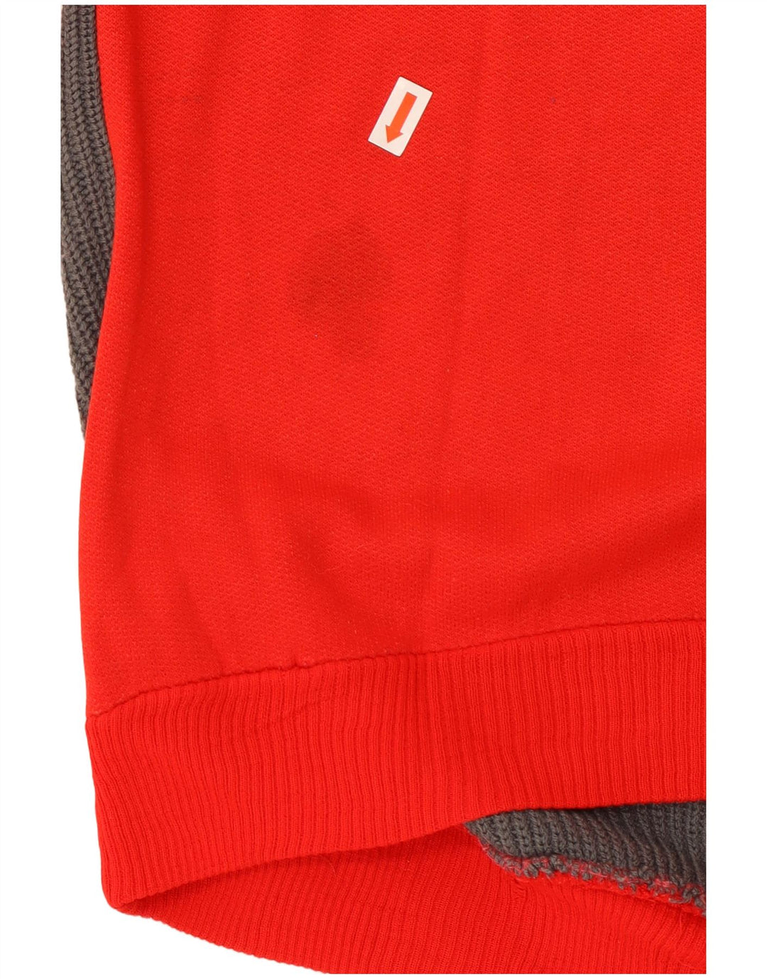 VINTAGE Mens Button Neck Sweatshirt Jumper Medium Red Colourblock