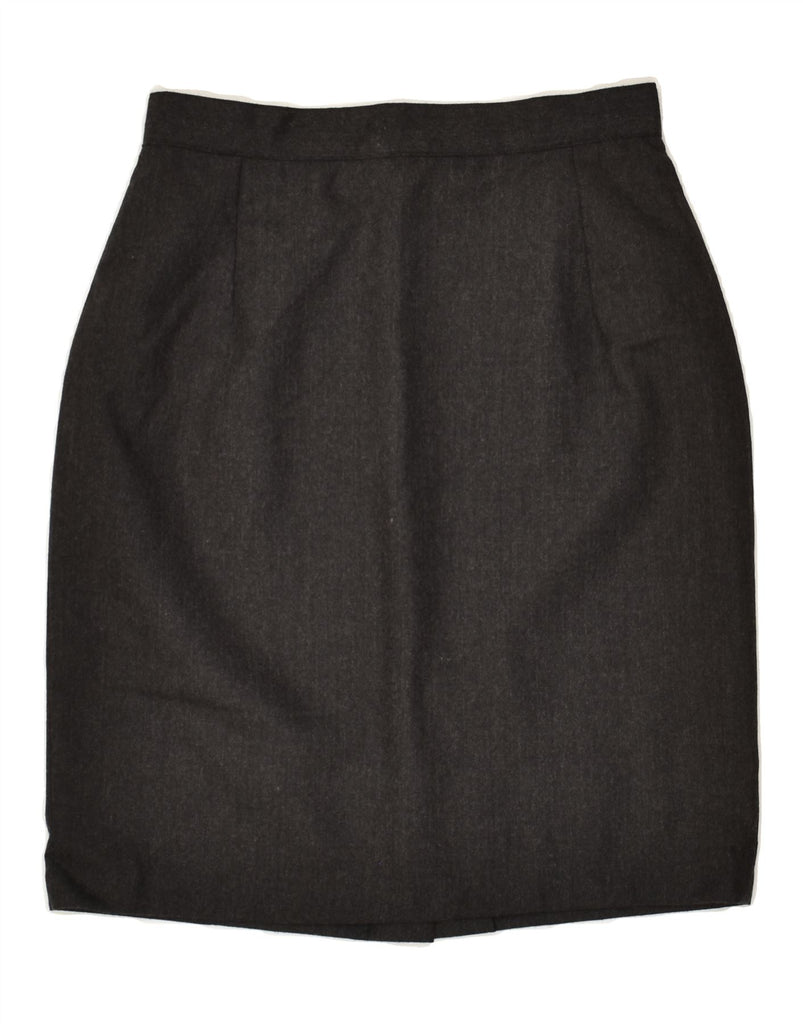 VINTAGE Womens Pencil Skirt IT 44 Medium W26 Black Virgin Wool | Vintage Vintage | Thrift | Second-Hand Vintage | Used Clothing | Messina Hembry 
