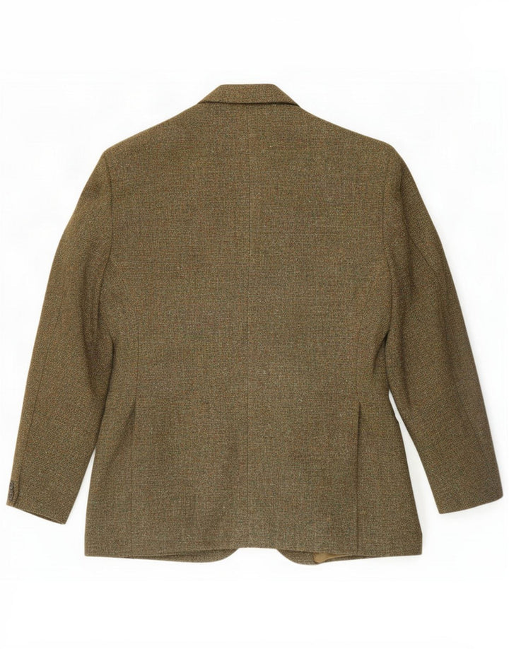 Harris Tweed Mens 2 Button Blazer Jacket UK 38 Medium Green Flecked Wool