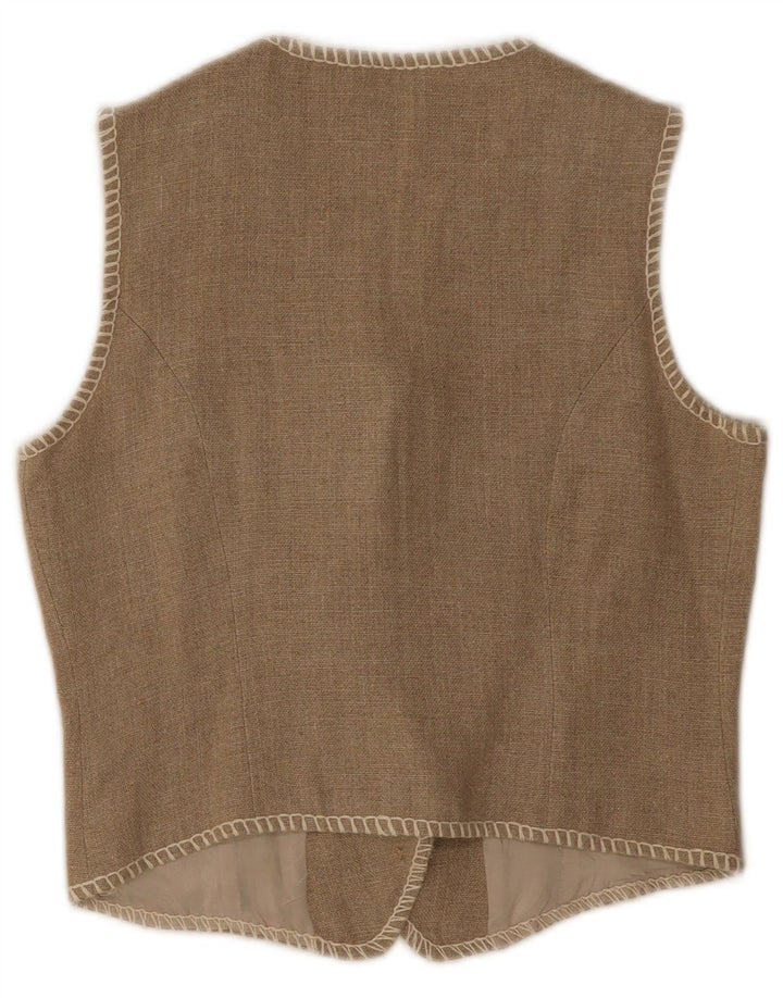 Seventy Womens Waistcoat IT 44 Medium Beige Flax