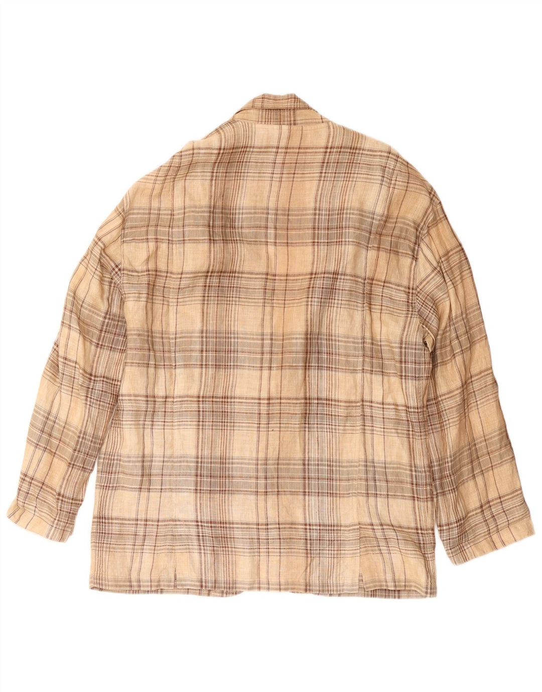 Vintage Mens 3 Button Blazer Jacket IT 52 XL Beige Check