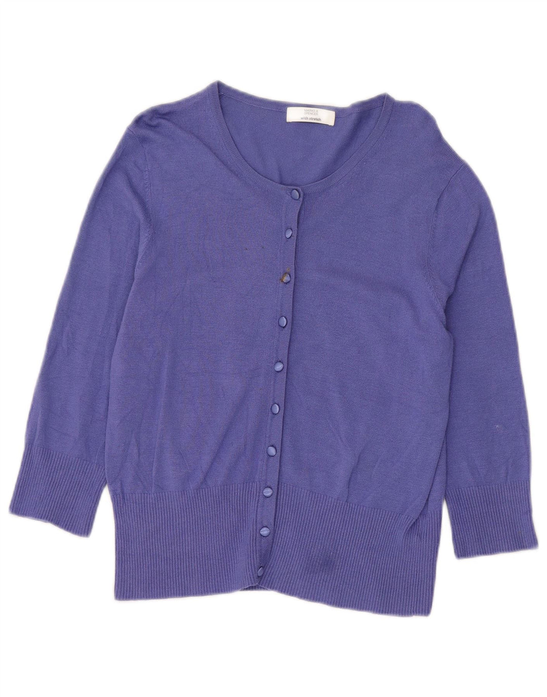 Marks & Spencer Womens Crop Cardigan Sweater UK 14 Medium  Purple Viscose
