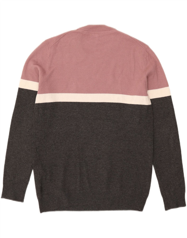 Ted Baker Mens Crew Neck Jumper Sweater Size 3 Medium Black Colourblock