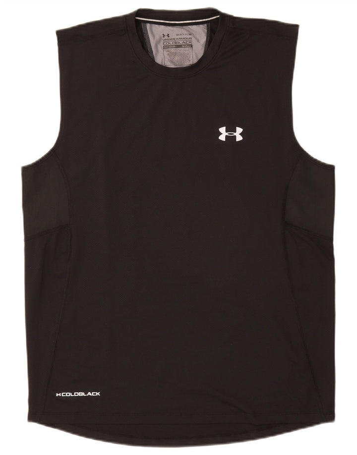 Under Armour Mens Heat Gear Vest Top Medium Black Polyester