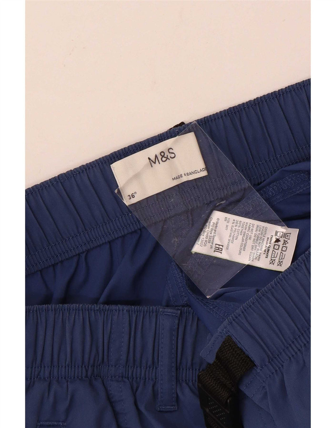 Marks & Spencer Mens Cargo Shorts W36 Large Blue Cotton